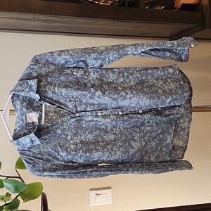 Gap chambray floral button front top